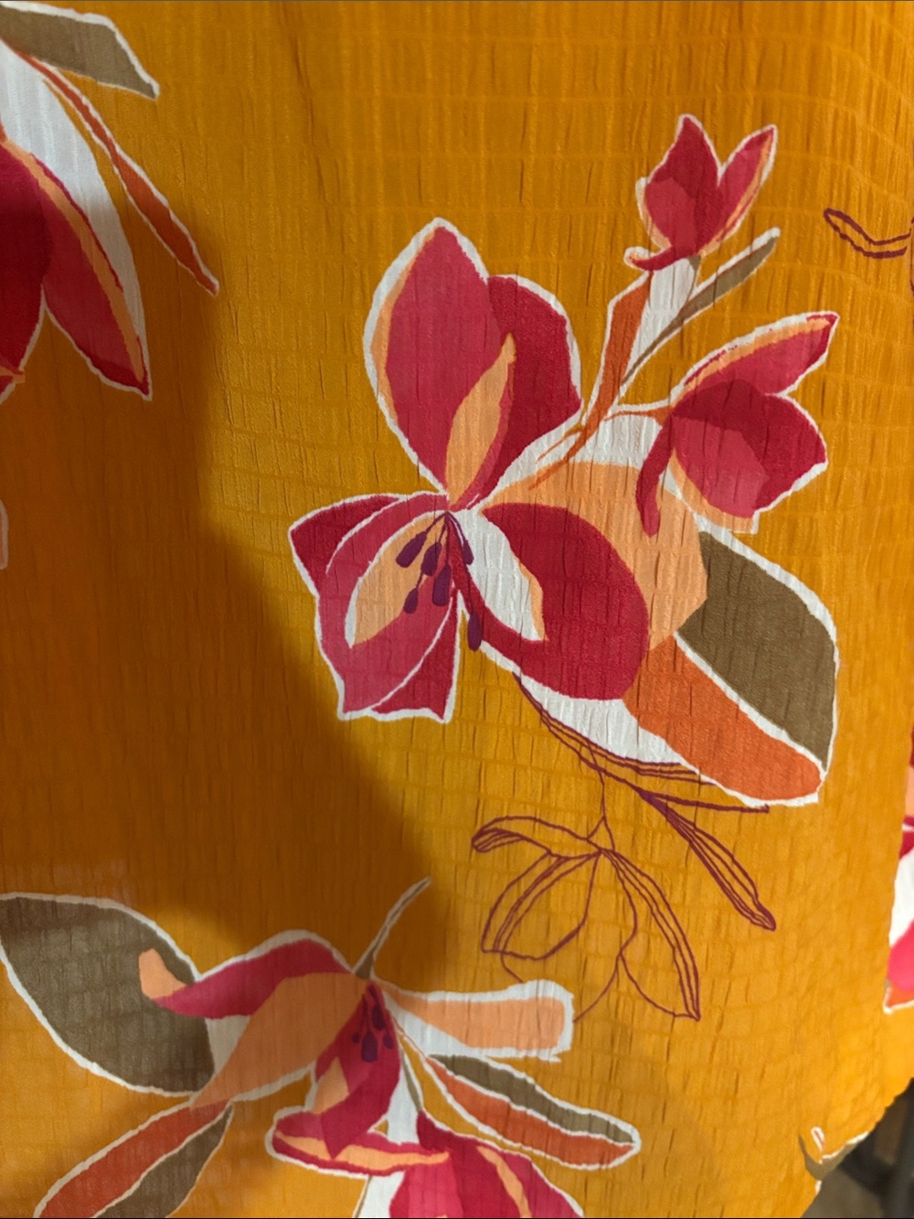 Ava & Viv Mustard Floral Peasant Blouse - Picture 5 of 8